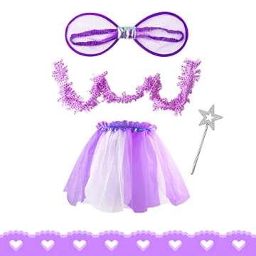 Jeowoqao Little Girls Dress up Costume Princess Dress up Trunk, Pop Star, Fairy, Princess, Bride Costumes Outfits 21pcs for Little Girls Age from 3 4 5