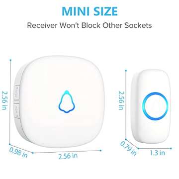 SECRUI Wireless Doorbell, Easy installation, Waterproof, Adjustable Volume, 58 Chimes, Colorful LED,...