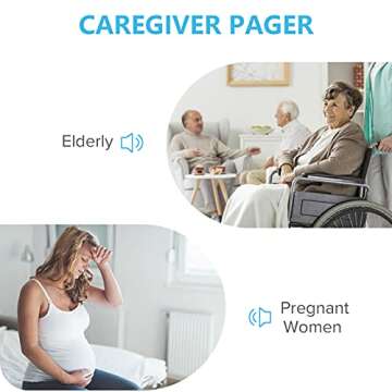 SECRUI Wireless Doorbell, Easy installation, Waterproof, Adjustable Volume, 58 Chimes, Colorful LED, 1000Ft Range, M520+F55, White