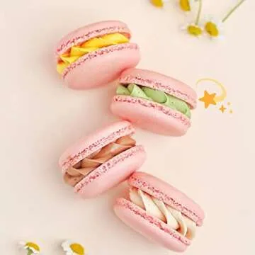 Sijiangmold 6-Cavity 3D Macaron Hamburger Silicone Molds Macaron Fondant Mold For Cake Decorating Cupcake Topper Chocolate Candy Gum Paste