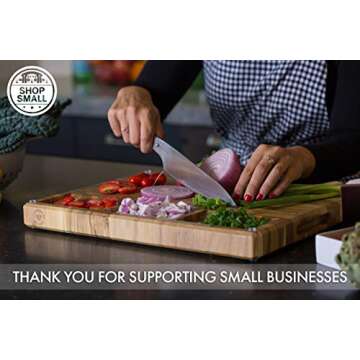 Sonder Teak Wood Cutting Board with Juice Groove & Compartments