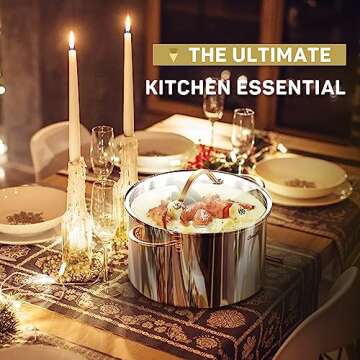 Ciwete Stock Pot 12 Quart, 18/10 Tri-Ply Stainless Steel All Clad Stock Pot with Lid, Seamless 12 QT Soup Pot with Copper Handle, Healthy Stockpots, Induction, Oven, Gas and Dishwasher Safe