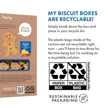 Buddy Biscuits 16 oz. Box of Crunchy Dog Treats Made with Bacon & Cheese