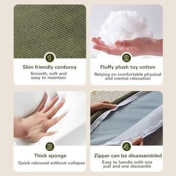 TAMUBAKS Lazy Sofa Couch, 5 Adjustable Position, Floor Sofa Fits with 2 Pillows, Folding Tatami Lazy Sofa Bed, Suit to Put in Bedroom, Living Room (Beige)