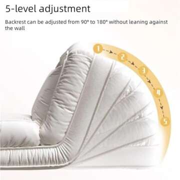 TAMUBAKS Lazy Sofa Couch, 5 Adjustable Position, Floor Sofa Fits with 2 Pillows, Folding Tatami Lazy Sofa Bed, Suit to Put in Bedroom, Living Room (Beige)