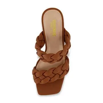 CUSHIONAIRE Women's Aurora braided platform sandal +Memory Foam and Wide Widths Available, Tan 9