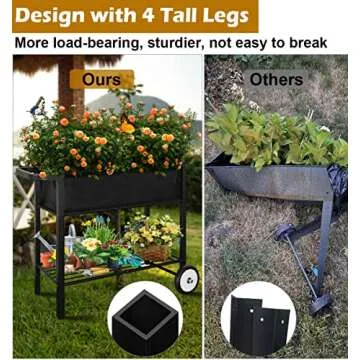 Koutemie Raised Planter Bed on Wheels for Easy Gardening