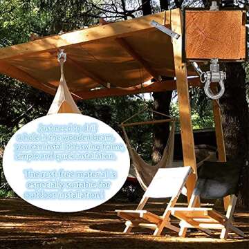 Dakzhou 4 Heavy Duty Bearing Swing Hanger Permanent Anti-Rust (10mm) 180° Swing, 1500 LB, Wood Beam...