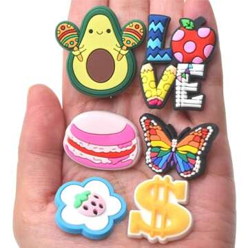 YEALQU 100PCS Random Different Pencil Topper Decoations Cute PVC Pencil Toppes Lovely Black Clip Pencil Decoration Accessories for Pupil/Junior Students Gifts Awards