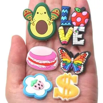 YEALQU 100PCS Random Different Pencil Topper Decoations Cute PVC Pencil Toppes Lovely Black Clip Pencil Decoration Accessories for Pupil/Junior Students Gifts Awards