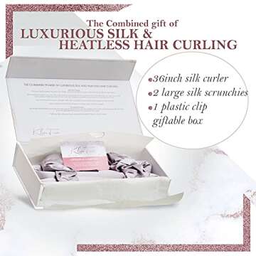 Klara Faire Heatless Hair Curlers -100% Silk Heatless Curling Rod Headband w/ 2Silk Hair Ties & 1Hai...