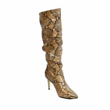 SACFOF Snakeskin Knee High Stiletto Boots for Women | Sexy & Chic