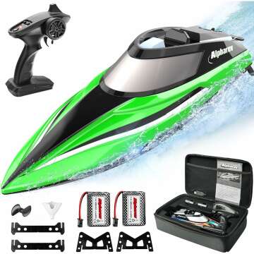 High-Speed RC Boat with Carry Case for Kids and Adults