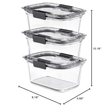 Rubbermaid Brilliance Glass Storage Containers Set of 3