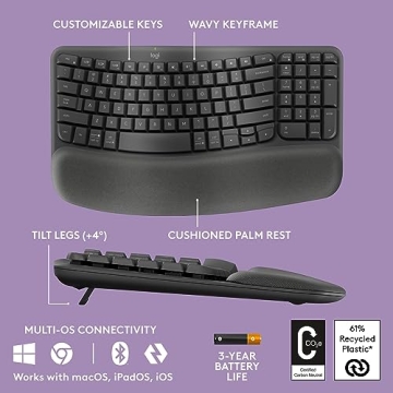 Logitech Wave Keys MK670 Combo Ergonomic Wireless Keyboard