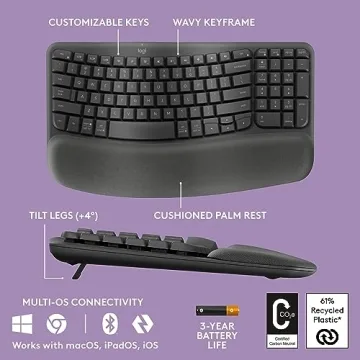 Logitech Wave Keys MK670 Combo Ergonomic Wireless Keyboard