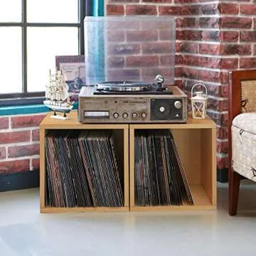 Stylish Vinyl Record Storage Cube for 70 Albums