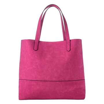 Oversized suede Taylor Tote in Magenta, the color of the year!