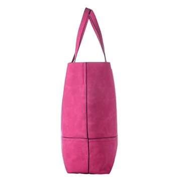Oversized suede Taylor Tote in Magenta, the color of the year!