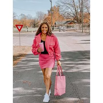 Stylish Oversized Suede Taylor Tote in Magenta