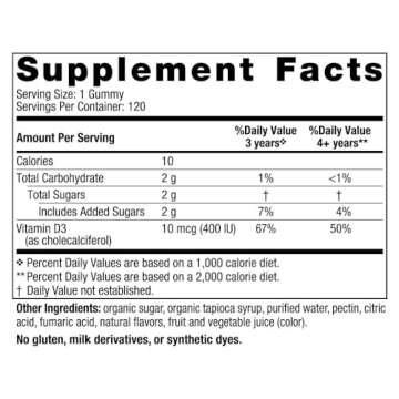 Nordic Naturals Vitamin D3 Gummies Kids, Wild Watermelon Splash - 120 Gummies - 400 IU Vitamin D3 - ...