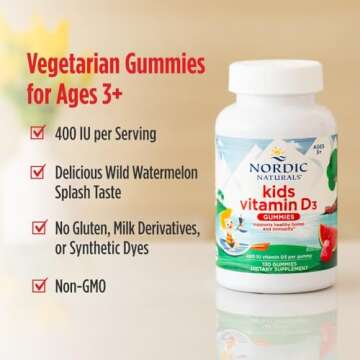 Nordic Naturals Kids Vitamin D3 Gummies - 120 Servings