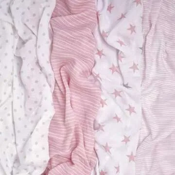 aden + anais Essentials Muslin Swaddle Blankets for Baby Girls and Boys, Newborn Receiving Blanket for Swaddling, 100% Cotton Baby Swaddle Wrap, 4 Pack, Doll