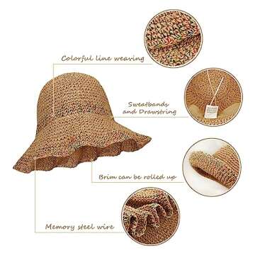 Chic Foldable Women Straw Sun Hat for Summer