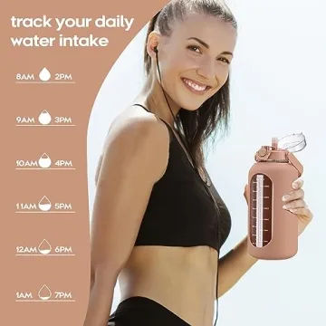 Chunmo 74 Oz Motivational Glass Water Bottle - 2.2L