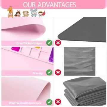 Large Silicone Painting Mat for Kids & Adults - 20"X16"