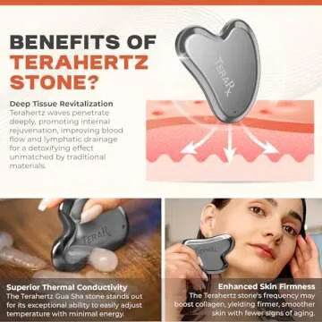 TeraRX Terahertz Gua Sha for Enhanced Lymphatic Drainage, Reduced Puffiness, and Relieved Facial Tension – 100% Authentic Terahertz Stone Gua Sha Facial Tools