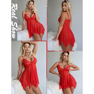 Avidlove Red Lace Babydoll Lingerie XS Size