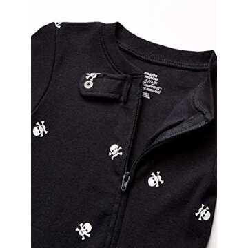 Amazon Essentials Unisex Toddlers' Cotton Snug-Fit Footed Sleeper Pajamas - Discontinued Colors, Bla...