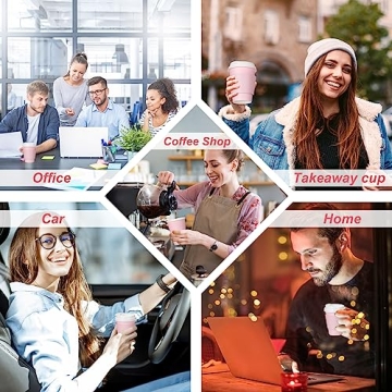 100 Pcs 12 oz Pink Disposable Coffee Cups for Parties