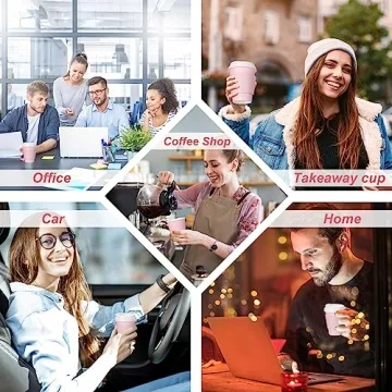 100 Pcs 12 oz Pink Disposable Coffee Cups for Parties