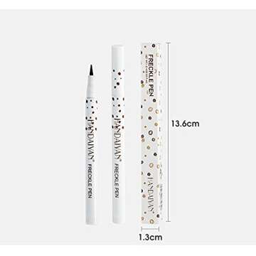 Freckle Pen 4 Colors Available, Natural Lifelike Freckle Makeup Pen, Waterproof Long Lasting Quick Dry - Light Brown, Natural Coffee, Chestnut, Dark Brown (2Pack) (3-Chestnut + 4-Dark Brown)