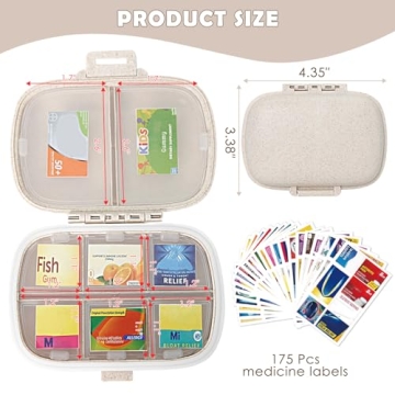 GIURKUU Foldable Moisture-Proof Pill Organizer for Travel