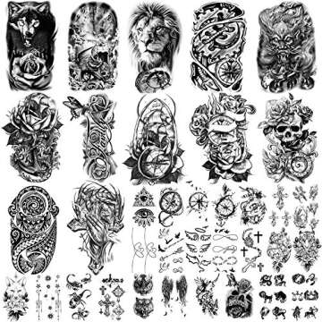 Yazhiji 36 Sheets Temporary Tattoos Stickers for Men and Women - Stylish and Fun!