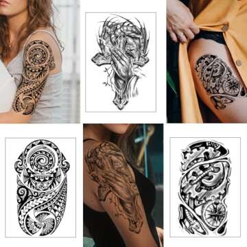 Yazhiji 36 Sheets Temporary Tattoo Stickers for Fun and Style