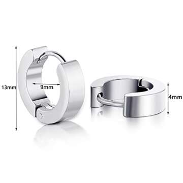 3 Pairs Stainless Steel Hoop Earrings for Women Men Minimalist Huggie Earrings Gold Silver Black Hypoallergenic Tiny Cartilage Hoop Earrings