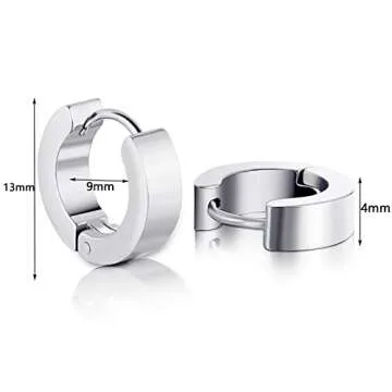 3 Pairs Stainless Steel Hoop Earrings for Women Men Minimalist Huggie Earrings Gold Silver Black Hypoallergenic Tiny Cartilage Hoop Earrings