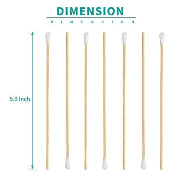 Yinghezu 200 Pcs Count 6" Inch Long Cotton Swabs with Wooden Handles Cotton Tipped Applicator, Clean...