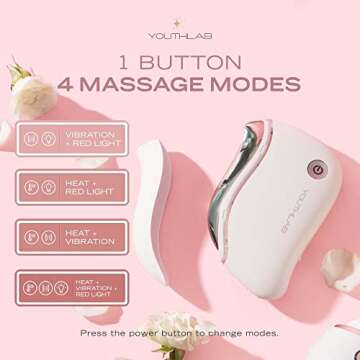 YouthLab ProSculpt Gua Sha, The Ultimate Skin ScrapingMassage Tool, Heat & Electric Vibration, Anti-Aging, EyeFace Puffiness, Wrinkles, FirmTighten, Tension Relief, Acupressure (White)