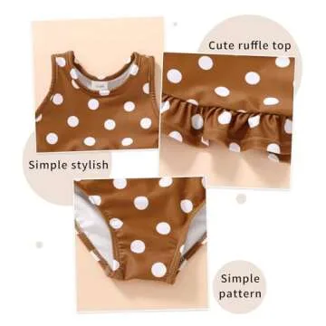 YOUNGER TREE Toddler Baby Girls Summer Swimsuit Sleeveless Polka Dot Swimwear Two-Piece Suit Beach B...
