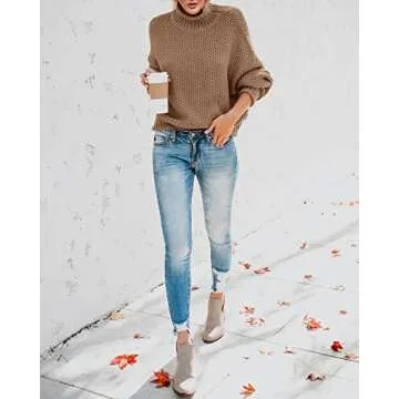 Saodimallsu Turtleneck Oversized Women's Sweater
