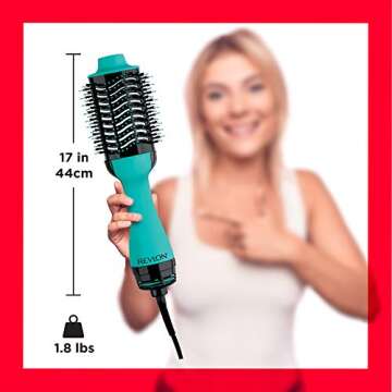 REVLON One Step Hair Dryer And Volumizer Hot Air Brush, Turquoise Volumizer, 1 Count