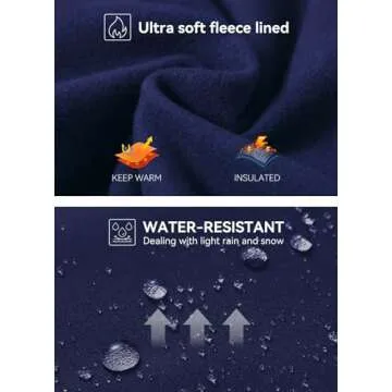 BALEAF Thermal Leggings for Women Waterproof Fleece Lined Hiking Pants Winter Warm Tights Skiing Running Yoga Gear Navy L