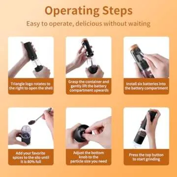 Electric Salt and Pepper Grinder Set with Adjustable Coarseness