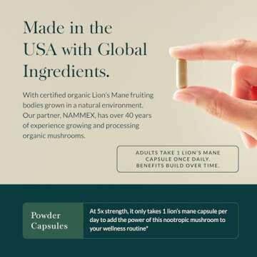 Gaia Herbs, Lions Mane Mushroom, 40 Count