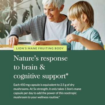 Gaia Herbs, Lions Mane Mushroom, 40 Count